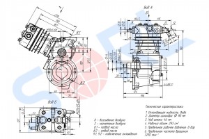 Компрессор HOWO, SHACMAN 1-цилиндр. WP10, WD615 (612600130177) (SORL)!!!! 35090170020 SORL