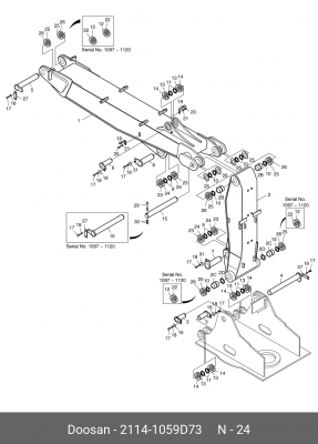 2114-1059D73 Шайба стопорная 100x170x2 21141059D73 DOOSAN