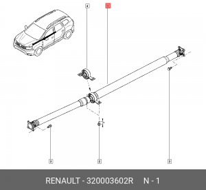 карданный вал!\ Renault Duster 1.2-1.6 4WD 10> 320003602R RENAULT