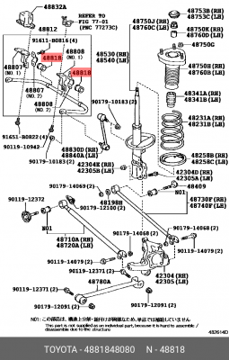 TOYOTA  CAMRY MCV20 08/96-11/0 48818-48080 TOYOTA