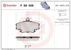Колодки тормозные (с датчиком) P68008 P68008 BREMBO