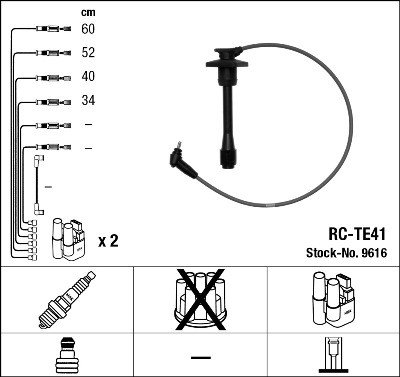 RC-TE 41 к-кт проводов! Toyota Corolla 1.4/1.6 4EFE/4AFE DOHC 92> RCTE41 NGK