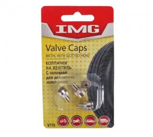 Колпачок на ниппель колеса декоративный, шлицевая шляпка, хром металл 4шт. IMG V715 IMG