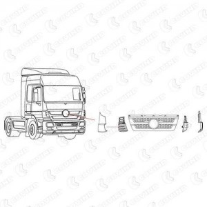 дефлектор воздушный! правая угловая внутренняя часть MB Actros 3 943164 COVIND