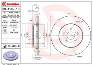 Диск тормозной 09.A109.11 09.A109.11 BREMBO