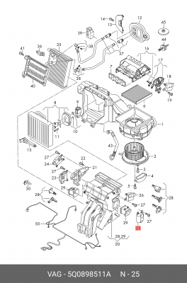 электродвигатель! для вентиляции - система кондиционирования\ Audi A4, VW Passat 5Q0 898 511 A VAG