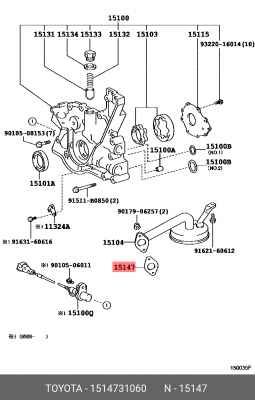 Прокладка масляного сетчатого фильтра 15147-31060 15147-31060 TOYOTA