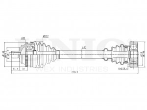 Привод в сборе передний левый/правый CVJ-10061 UNIO
