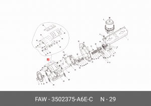 Колодки тормозные FAW 3250,3310 заднего/среднего моста (1шт.) OE 3502375A6EC FAW