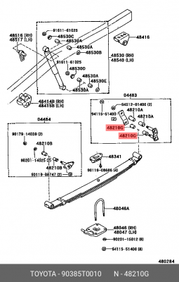 Втулка рессоры TOYOTA 90385-T0010 90385-T0010 TOYOTA