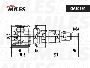 ШРУС внутренний правый 22X40X23 FORD FOCUS CB4 2008-2011 [EU] GA10191 GA10191 MILES