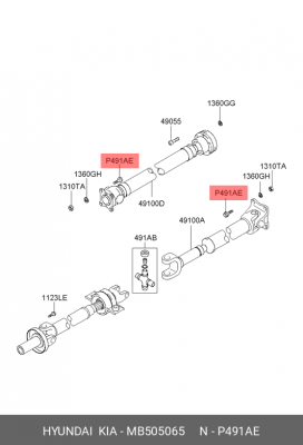 Болт карданного вала M10 MB505065 HYUNDAI KIA