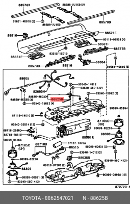 датчик температуры салона!\ Toyota 88625-47021 TOYOTA