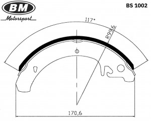 КОЛОДКИ ТОРМОЗНЫЕ БАРАБАННЫЕ BS1002 BS1002 BM MOTORSPORT