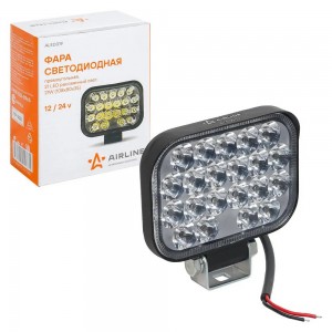 Фара светодиодная прямоугольная, 21 LED рассеяный свет 21W, (108х80х35) 12/24V ( ALED019 AIRLINE