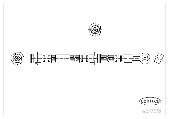 Шланг тормозной NISSAN Primera (P12) задний левый CORTECO 19033559 CORTECO