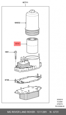 ФИЛЬТР МАСЛЯНЫЙ 2.7 TDV6 1311289 1311289 LAND ROVER