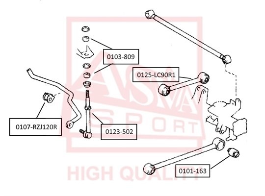 ВТУЛКА ЗАДНЕГО СТАБИЛИЗАТОРА D19 TOYOTA/LEXUS 0107RZJ120R 0107-RZJ120R ASVA