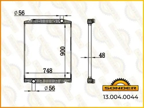 Радиатор охлаждения STRALIS AS 440S40/43 02- ( без рамки) аналог 63331A 130040044 SONDER