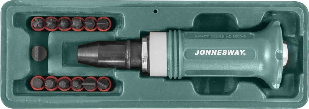отвертка ударная! SL 5,6,8,10,12мм PH 1,2,3,4 Hex 4,5,6,8, 14 предметов\ AG010138 JONNESWAY