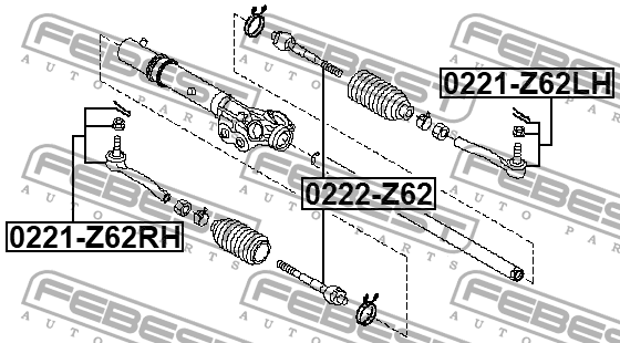 Наконечник рулевой правый NISSAN QX80/QX56 Z62 2010.03- 0221-Z62RH 0221-Z62RH FEBEST