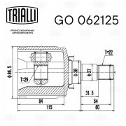 ШРУС внутренний Chevrolet Aveo 02- AT GO062125 GO062125 TRIALLI
