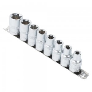 Набор головок 1/2" ( 8 предметов) "AIRLINE" (TORX E10-E24) на подвесе ATBS34 AIRLINE