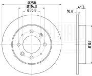 Диск торм. Kia Cerato (04-)/Spectra (04-) зад. d=258 (DF 073302)  2шт DF073302 TRIALLI