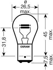к-кт ламп ORIGINAL LINE! 2шт. (P21/5W) 12V 21/5W BAY15d качество ориг. з/ч (ОЕМ) 7528-02B OSRAM