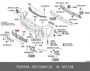 решетка радиатора!\ Toyota Land Cruiser 200 12> 53112-60110 TOYOTA