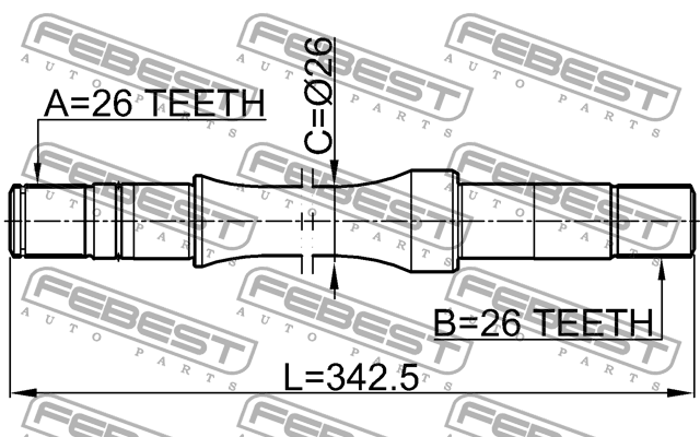 Вал привода SUZUKI LIANA RH416-4 0712-RH413WD 0712-RH413WD FEBEST