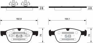 Колодки тормозные передние Volvo XC60 3.0/3.2/2.4D 05/08 SP2320 SP2320 SANGSIN