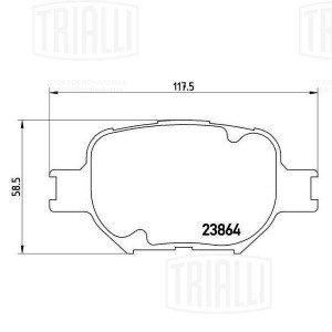 Колодки торм. Toyota Caldina (02-)/Matrix (02-) диск. перед. (PF 4338) PF4338 TRIALLI
