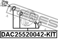 Подшипник ступицы DAC25520042-KIT DAC25520042-KIT FEBEST