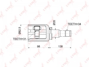ШРУС внутренний левый CI-3768 LYNXAUTO