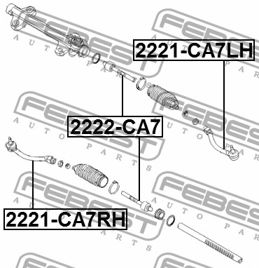 Наконечник рулевой правый KIA CERATO/FORTE A7 2012- 2221-CA7RH 2221-CA7RH FEBEST
