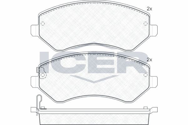 181512 колодки дисковые передние !\ Dodge Caravan/Grand Caravan, Jeep Cherokee 2 181512 ICER