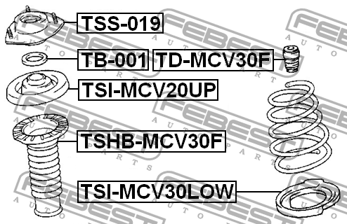 Отбойник амортизатора передний TOYOTA CAMRY V40 TD-MCV30F TD-MCV30F FEBEST