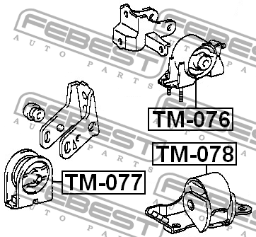 подушка ДВС передняя!\ TOYOTA RAV4 3SFE 94 TM-077 FEBEST