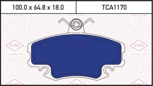 Колодки тормозные дисковые передние RENAULT Megane/Logan 07-PEUGEOT 205/309 85-R TCA1170 TATSUMI