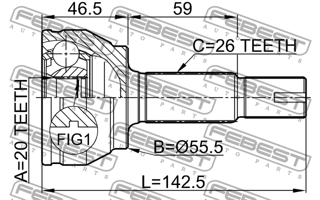ШРУС 0110-KSP90 0110-KSP90 FEBEST