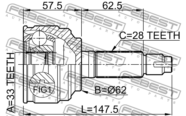 ШРУС 0510-052 0510-052 FEBEST