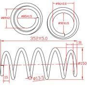 Пружина подвески передней Skoda Octavia, Yeti, VW Golf Plus, VW Touran, L352-D15 Z48011R ZIKMAR