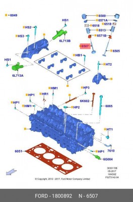 клапан впускной!\ Ford EcoBoost 1.6 1800892 FORD