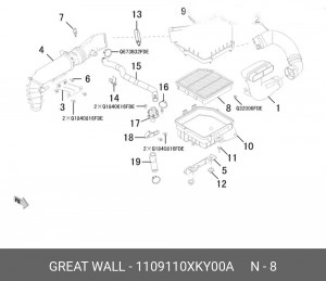 Фильтр воздушный HAVAL H6 Coupe OE 1109110XKY00A GREAT WALL
