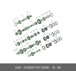 Кольцо УАЗ-3163 синхронизатора 5-ой передачи 5-ст.DYMOS (ОАО УАЗ) 316300170116500 UAZ UAZ