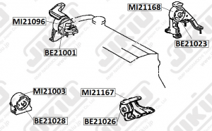 Катридж опоры двигателя  TOYOTA Carina AT21# Jan 96 Jan 1 BE21028 BE21028 JIKIU