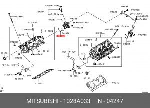 прокладка масляного фильтра!\ Mitsubishi Pajero Sport 11> 1028A033 MITSUBISHI