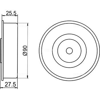 Ролик приводного ремня Mitsubishi Pajero II-IV, Sport (K9), Kia Sorento I 3.0-3. GT10090 GMB