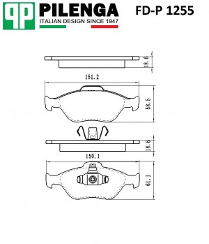 Колодки тормозные диск.передние FIESTA, FUSION, MAZDA 2  FD-P1255 FDP1255 PILENGA